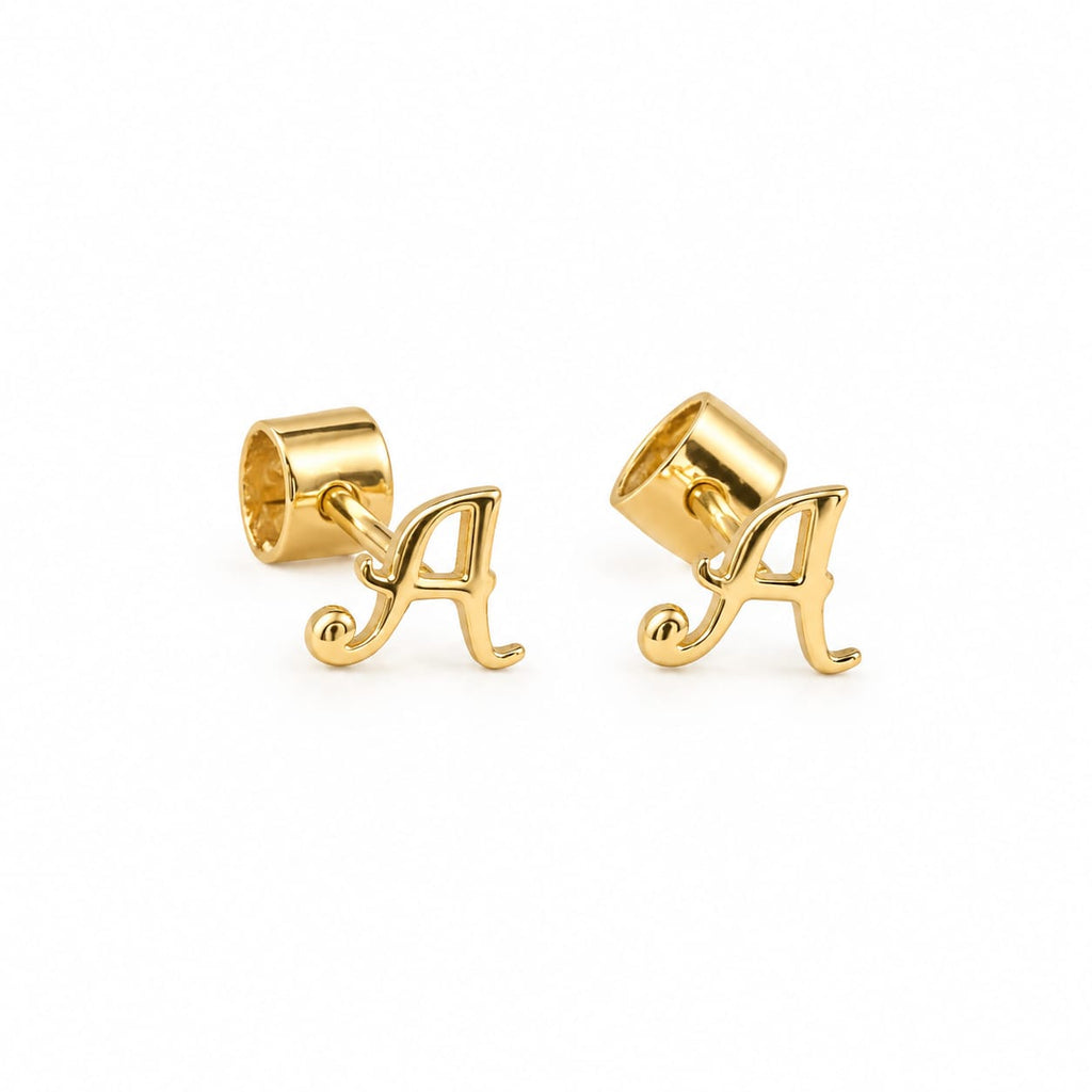 Aretes de bebe con inicial