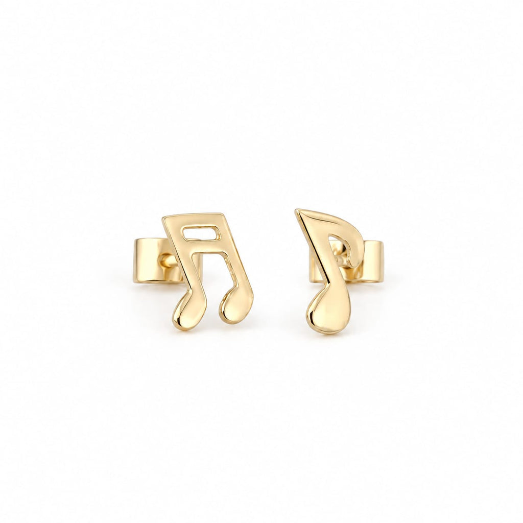 Aretes Nota Musical para Bebé Oro de 18k
