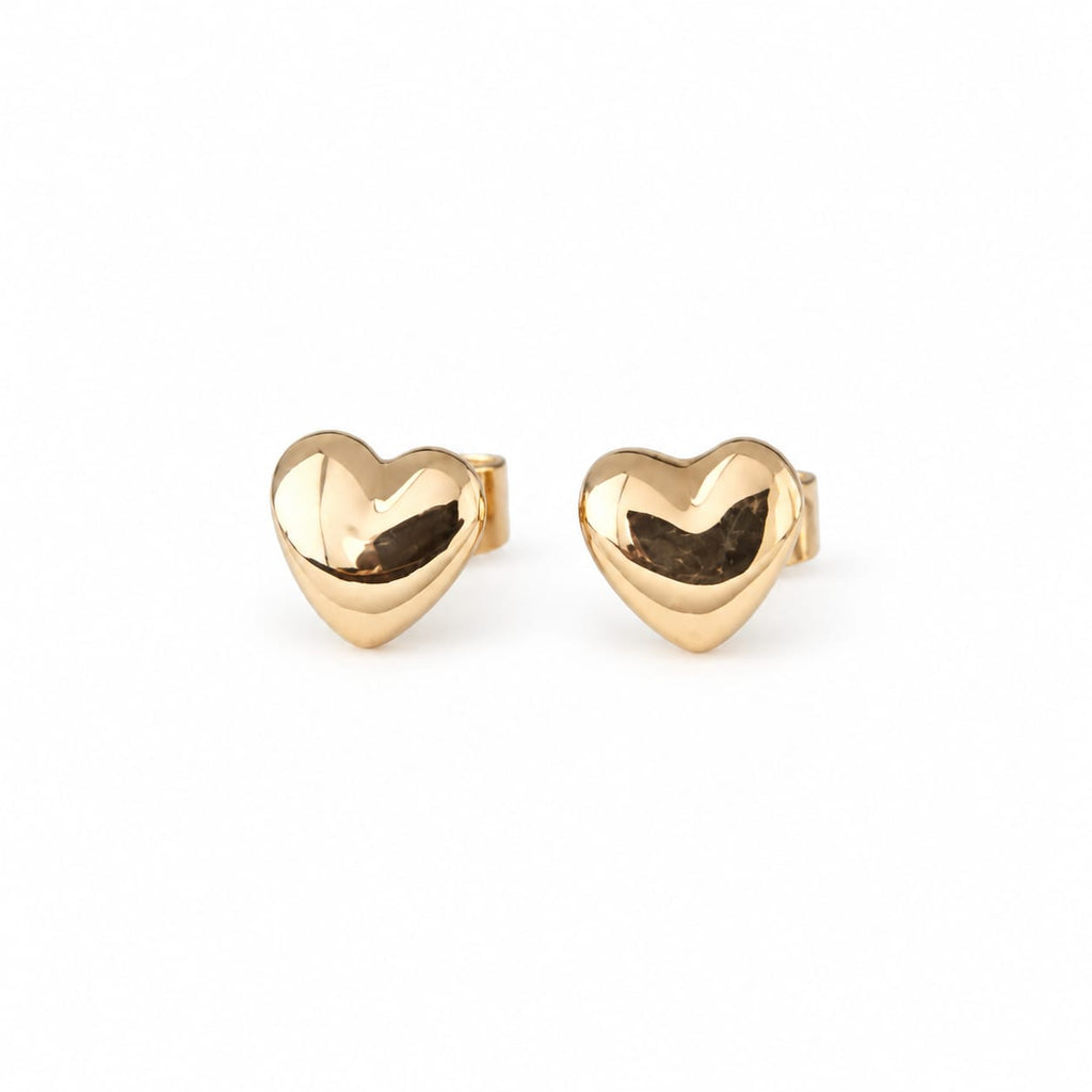 Aretes de Corazón para Bebé Oro de 18k