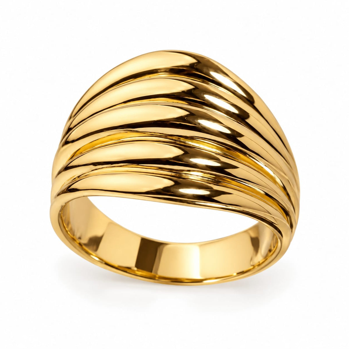 Anillo ondas en oro 18k