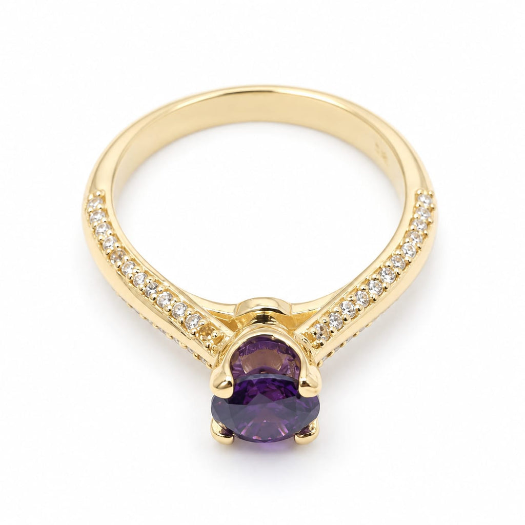 Anillo piedra morada