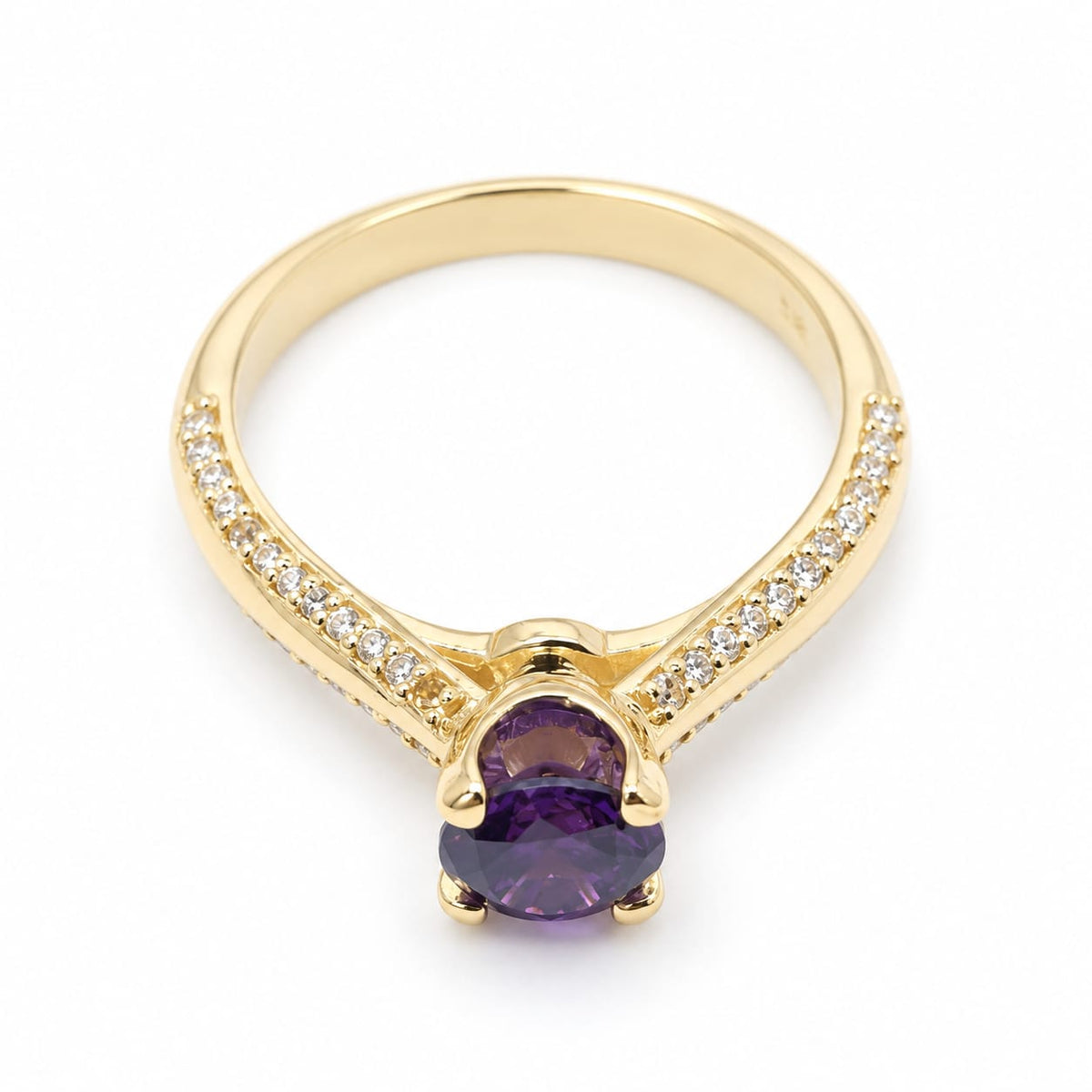 Anillo piedra morada