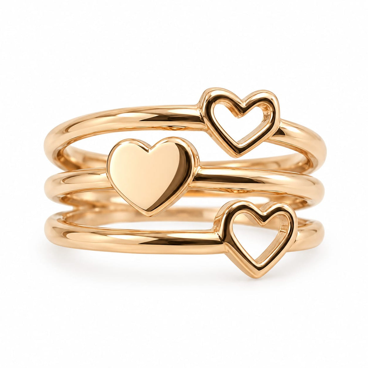 Anillo de Corazón Triple