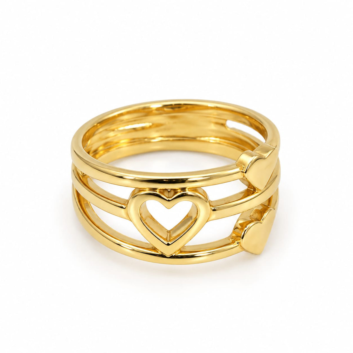 Anillo Tres en uno corazón