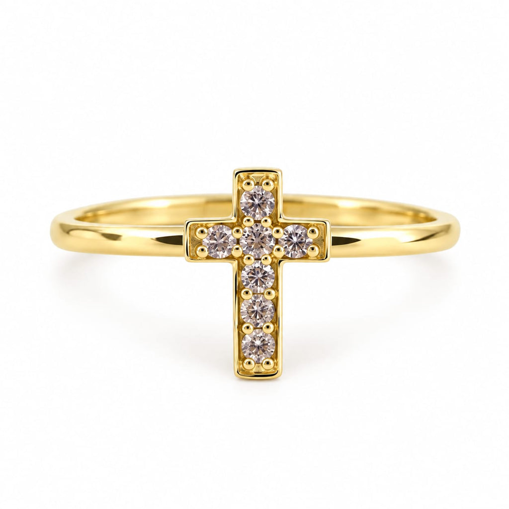 Anillo Cruz de piedras