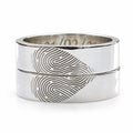 Aros con huella dactilar en plata ley