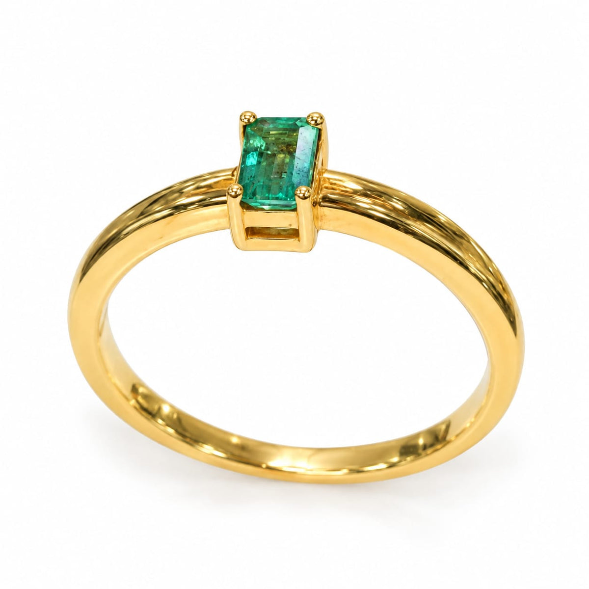 Anillo con Piedra Natural Esmeralda Infinita