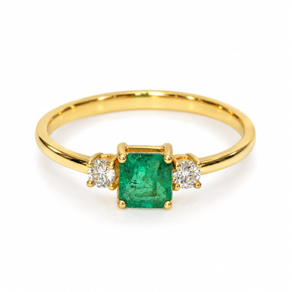 Anillo con Piedra Natural Esmeralda Fé