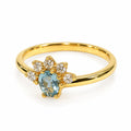 Anillo con Piedra Natural Agua Marina