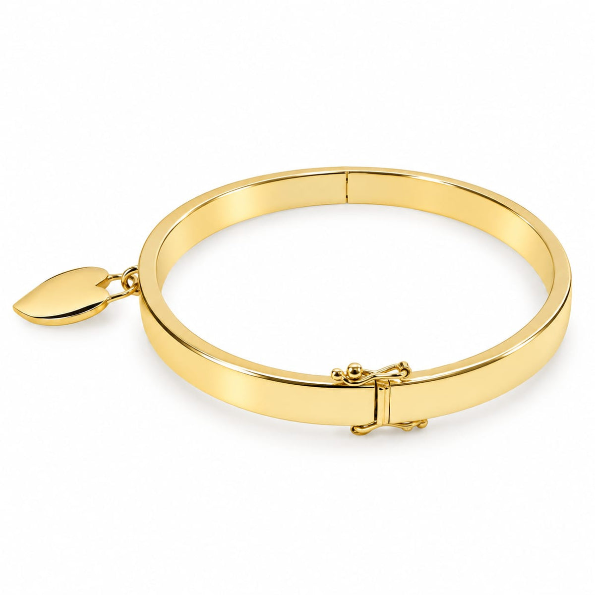 Puñera con dije corazón en oro 18k