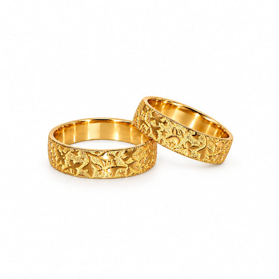Alianzas aros de boda Hojas de Amor Oro 18k – Jade18k
