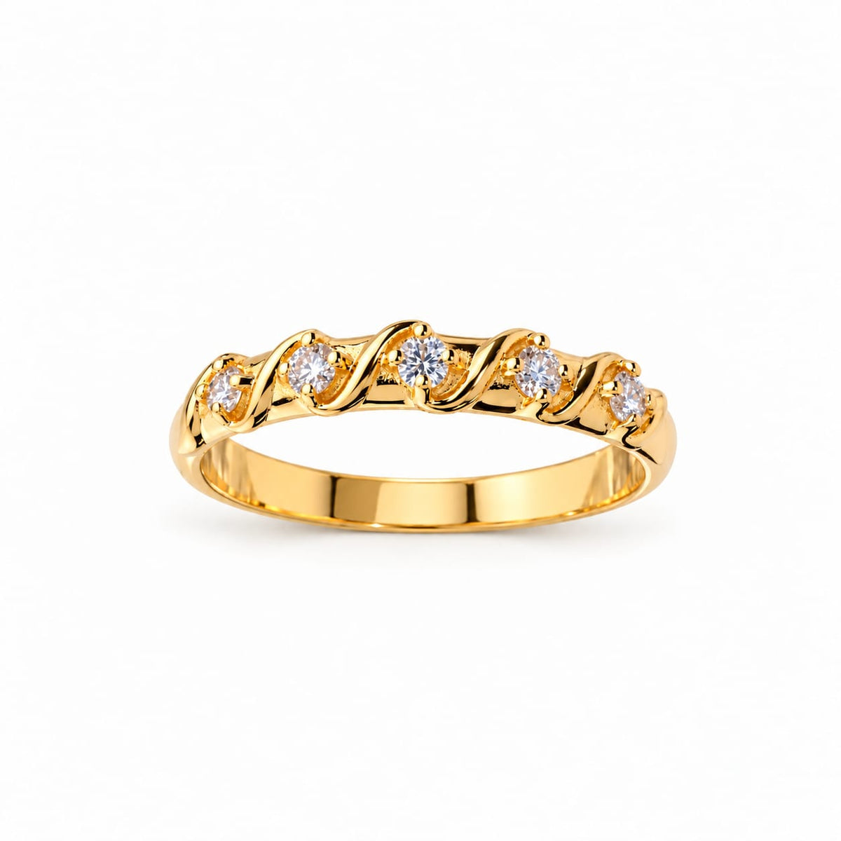 Aro de boda con moisanitas Linea eterna