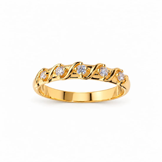 Aro de boda con moissanitas Línea eterna en oro 18k – Jade18k