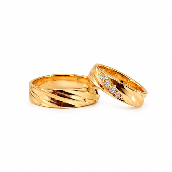 Aros de matrimonio Imperial en oro 18k – Jade18k