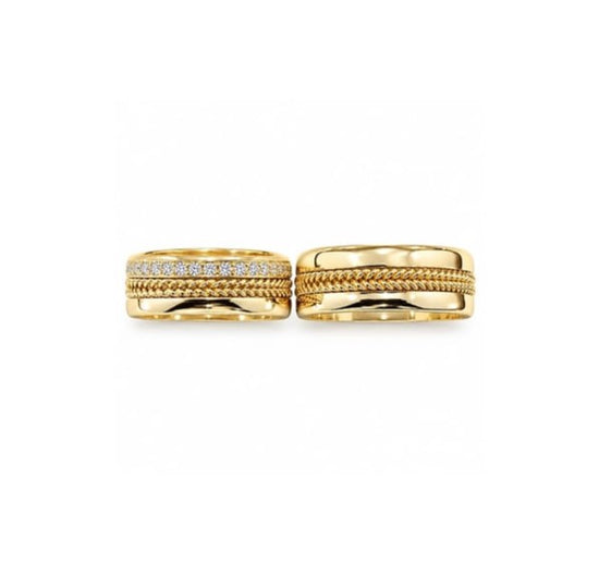 Aros de matrimonio Liza en oro 18k – Jade18k