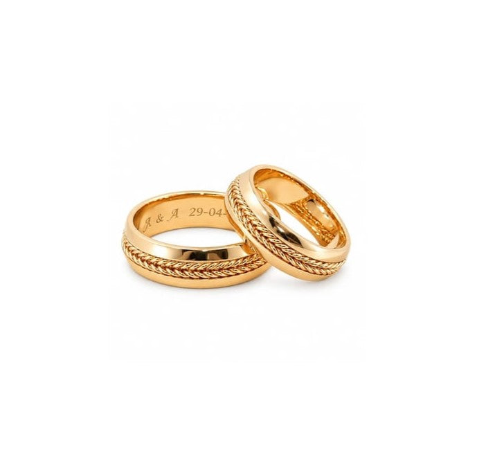 Aros de matrimonio trenzados