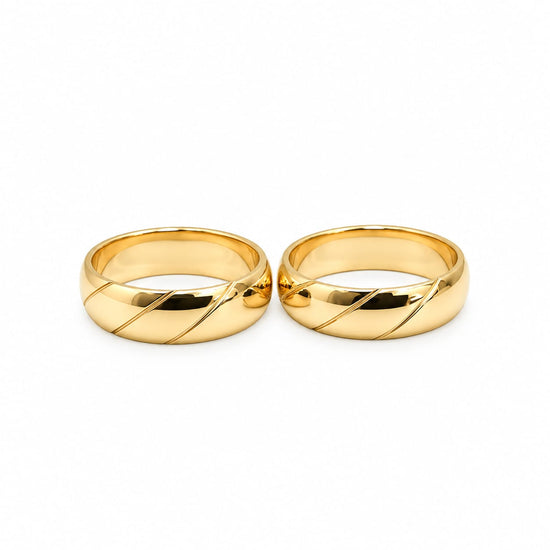 Aros de boda 3 lineas en oro 18k – Jade18k
