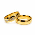 Aros de matrimonio Cristal en oro de 18k