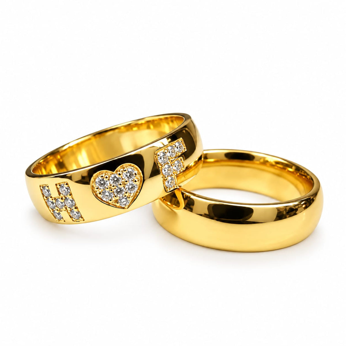 Aros de matrimonio personalizados en oro de 18k