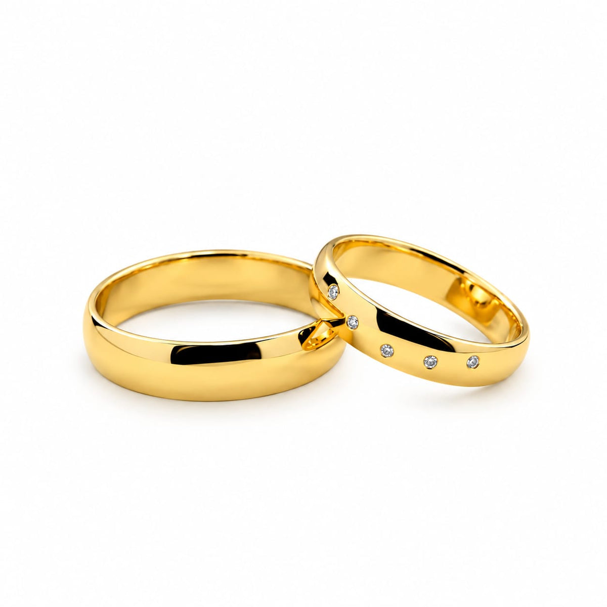 Aros de matrimonio Geminis en oro de 18k
