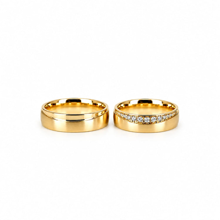 Aros de Boda "Contigo juntos" en oro 18k – Jade18k
