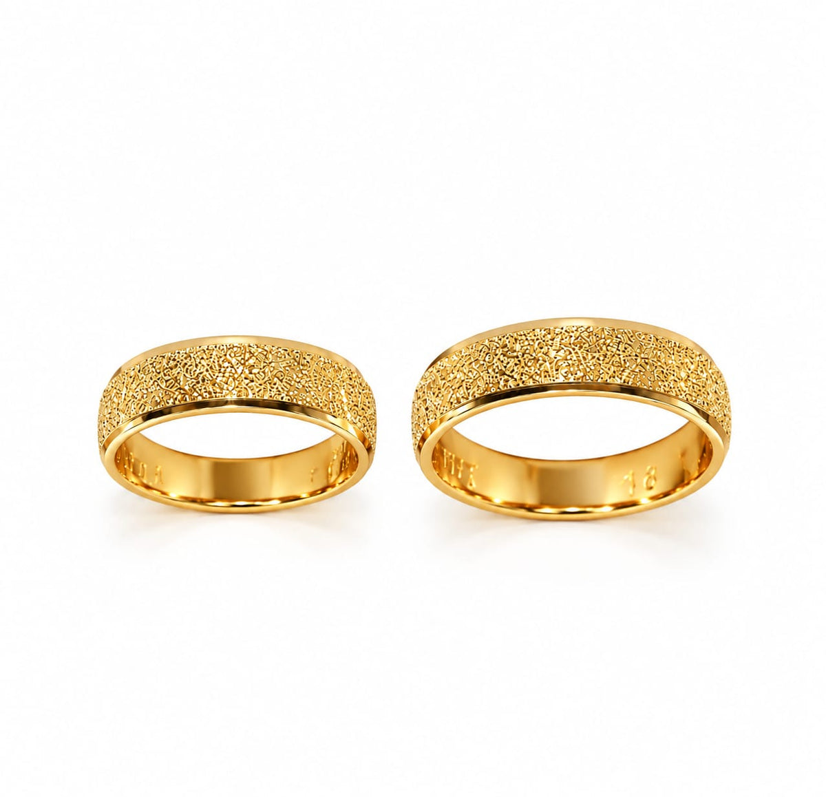 Alianzas aros de boda Escarcha y Brillo Oro 18k – Jade18k