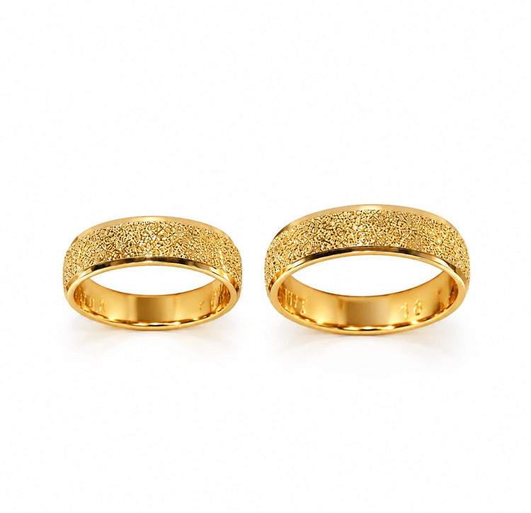 Alianzas aros de boda Escarcha y Brillo Oro 18k – Jade18k