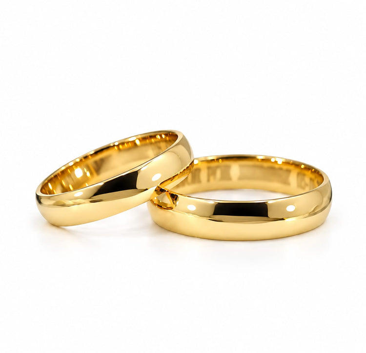 Aros de Boda "Caminando Juntos" en oro 18k – Jade18k
