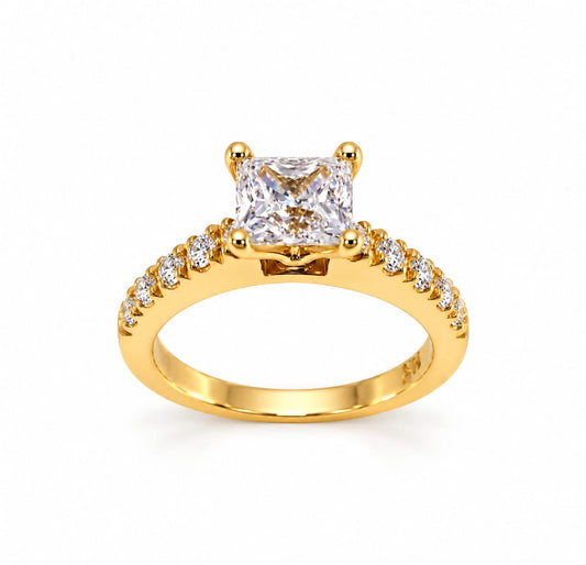 Anillo de Compromiso "Flor" en oro 18k – Jade18k