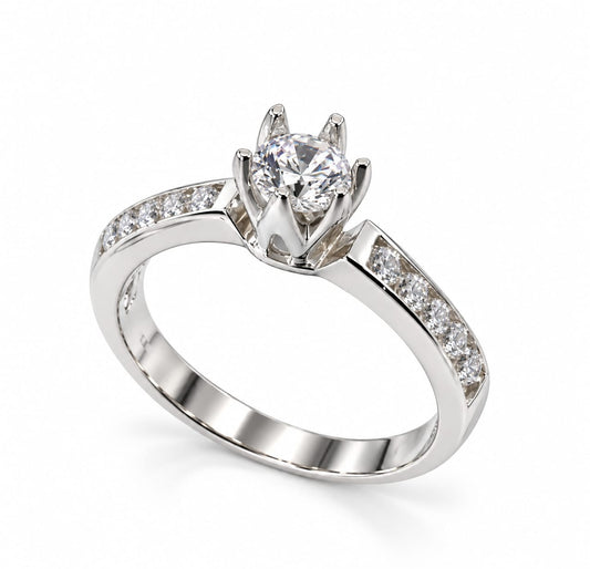 Anillo Ali de Compromiso en plata ley – Jade18k