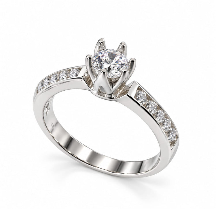 Anillo Ali de Compromiso en plata ley – Jade18k