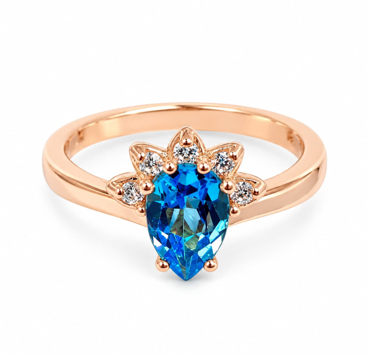 Anillo con Piedra Natural "Agua Marina"