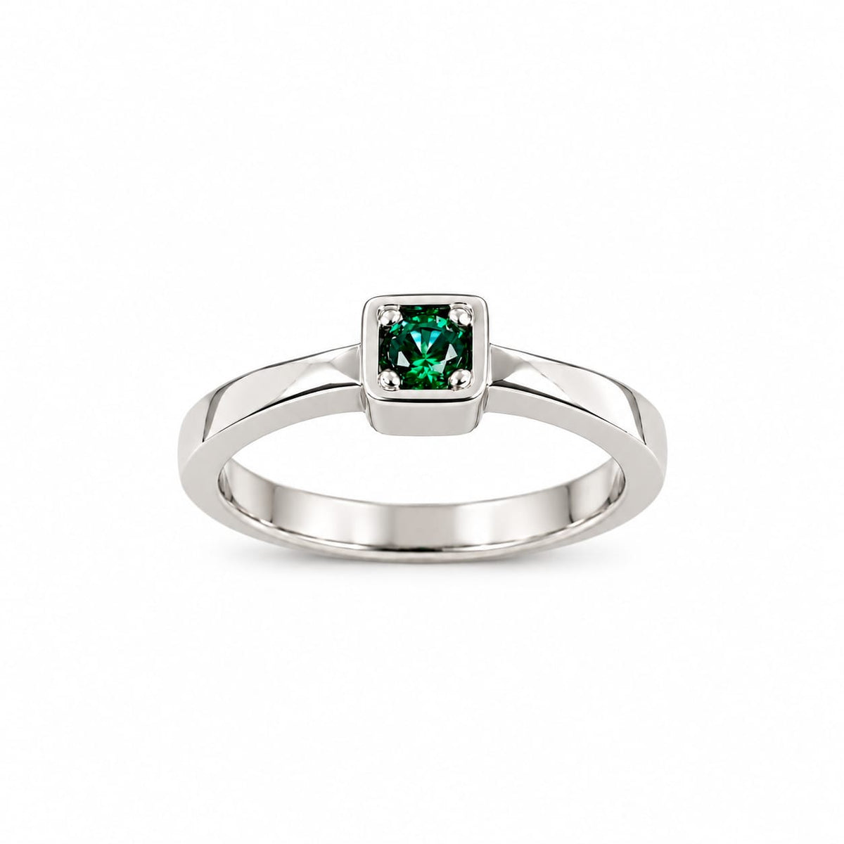 Anillo de Compromiso Plata "Esmeralda" – Jade18k