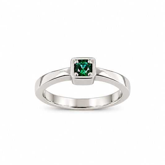 Anillo de Compromiso Plata "Esmeralda" – Jade18k