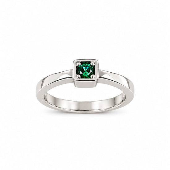 Anillo de Compromiso Plata "Esmeralda" – Jade18k