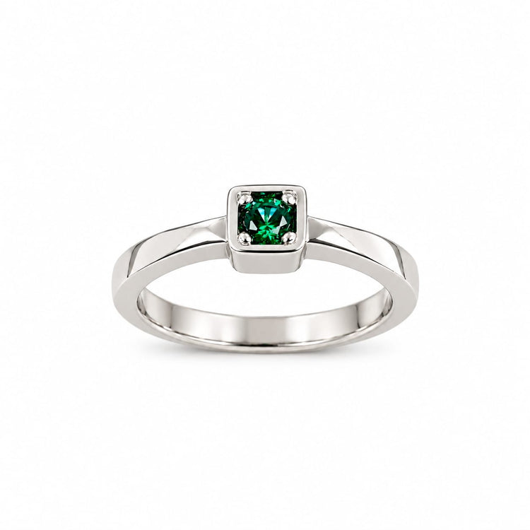 Anillo de Compromiso Plata "Esmeralda" – Jade18k