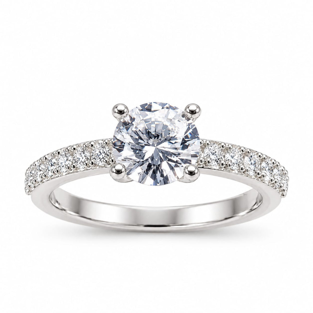 Anillo Mia de Compromiso en Plata Tipo Solitario