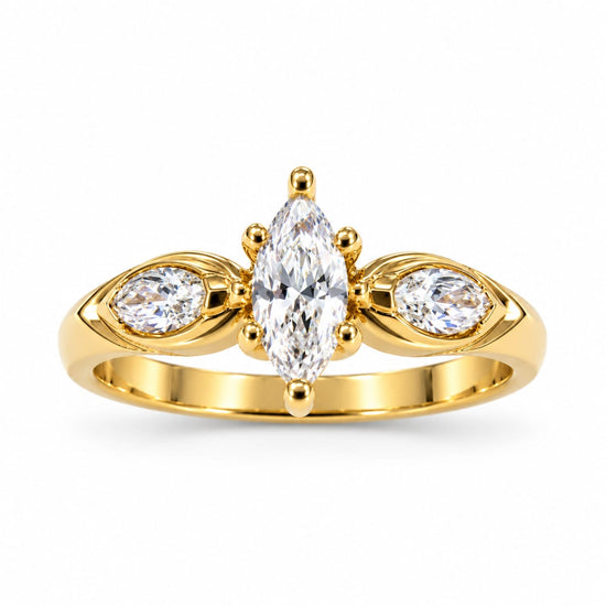 Anillo de Compromiso Piedra Almendra en oro 18k – Jade18k