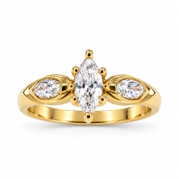 Anillo de Compromiso Piedra Almendra en oro 18k – Jade18k