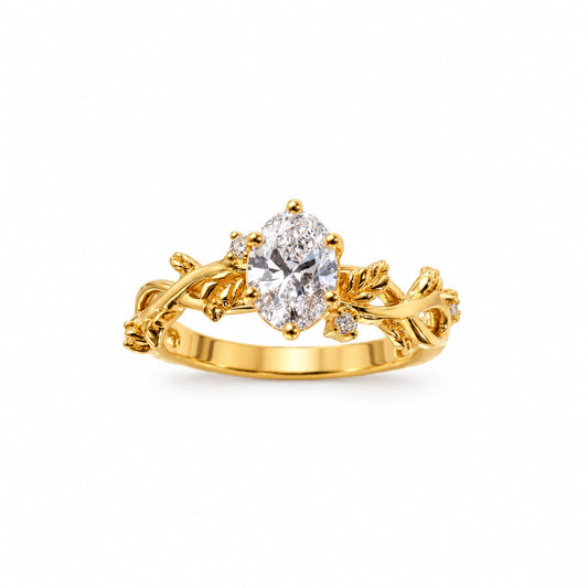 Anillo De Compromiso Eterno Con Diamante De Laboratorio en oro 18k – Jade18k