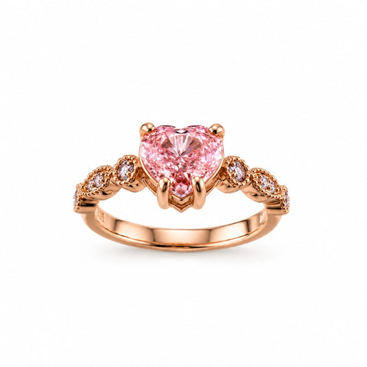 Anillo en Oro Rosa 18k Pink Love Diamante de Laboratorio – Jade18k