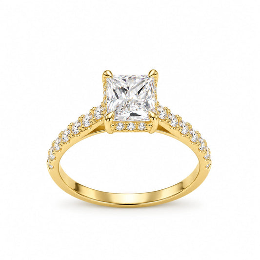 Anillo de compromiso amore con diamante de laboratorio en oro 18k – Jade18k