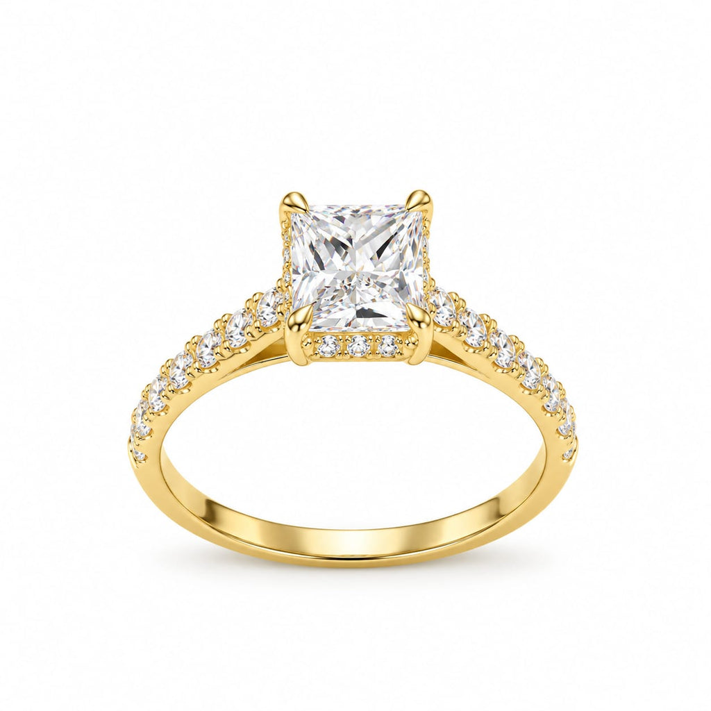 Anillo de compromiso amore con diamante de laboratorio en oro 18k – Jade18k
