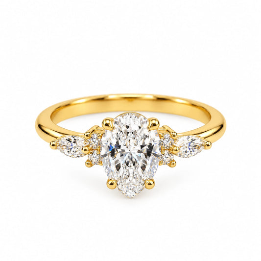 Anillo de Compromiso con Diamante de Laboratorio Novia en oro 18k – Jade18k