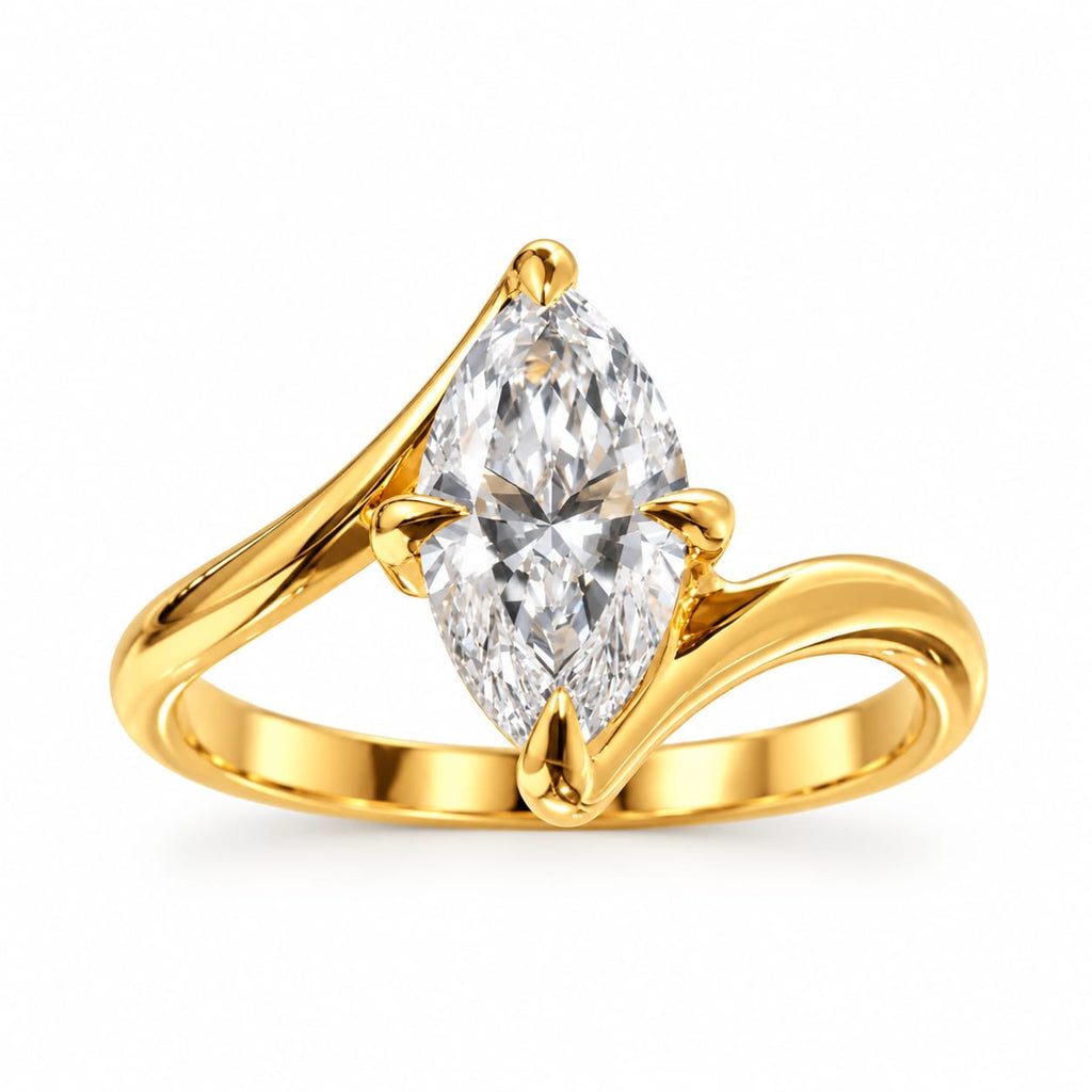 Anillo de compromiso Sofía con Diamante de laboratorio en oro 18k – Jade18k