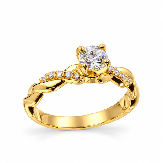 Anillo de compromiso con Diamante de Laboratorio Un Solo Sí en oro 18k – Jade18k