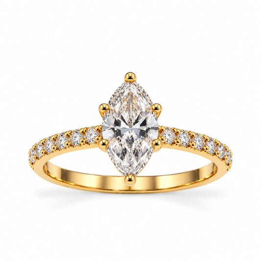 Anillo de compromiso con diamante de laboratorio Luxelle en oro 18k – Jade18k