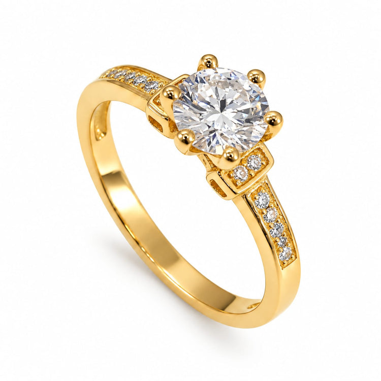 Anillo de compromiso lucero en oro 18k – Jade18k