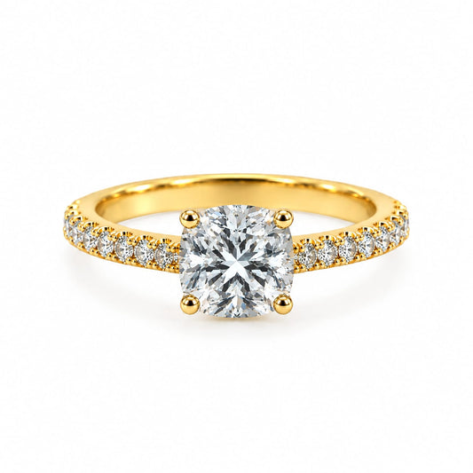 Anillo con piedra cuadrada en oro 18k – Jade18k