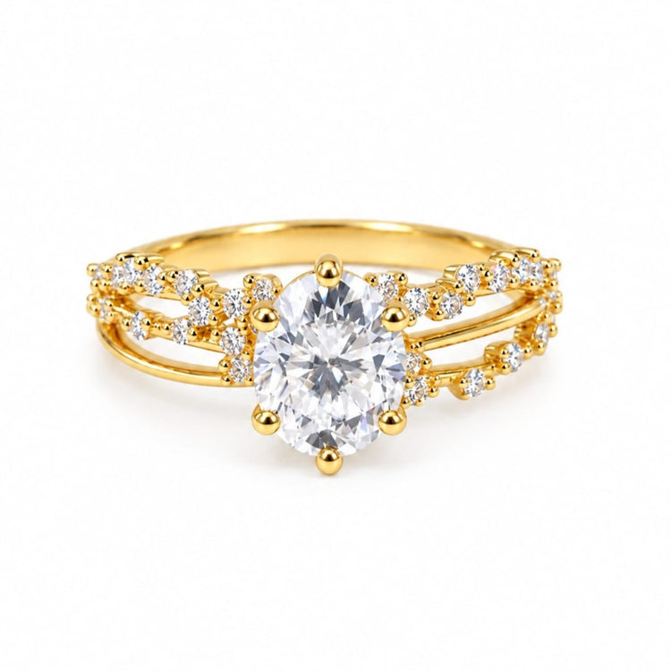 Anillo de compromiso Destino en oro amarillo 18k
